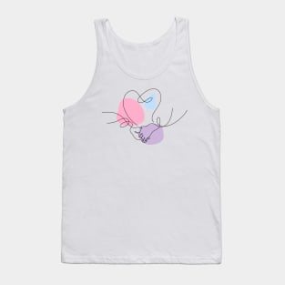 Heart Shaped Hand Draw One Continuous Line Tank Top